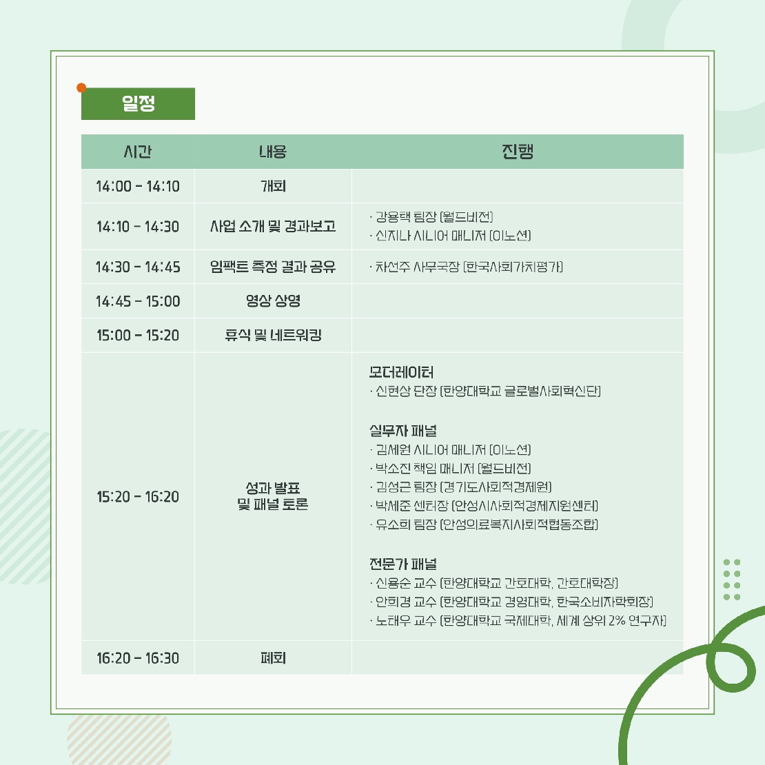 컬렉티브 임팩트 포럼 일정